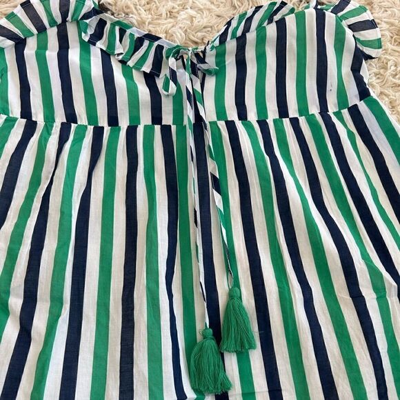 J. Crew Factory Striped Ruffled Tiered Cover Up Dress - Picture 6 of 8